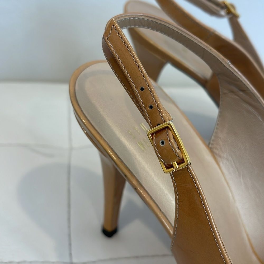 Stuart Weitzman Camel Slingback Heel Size 10 - image 3